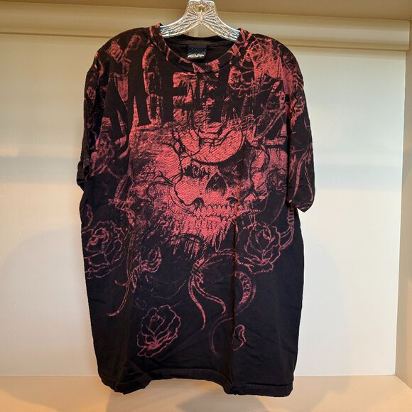 Vintage FMF Skull Roses Mens T-Shirt Size XL - Picture 1 of 7